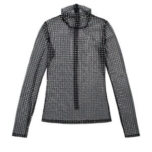 Brand new, never worn- ALC James Rhinestone Sheer Mesh Top